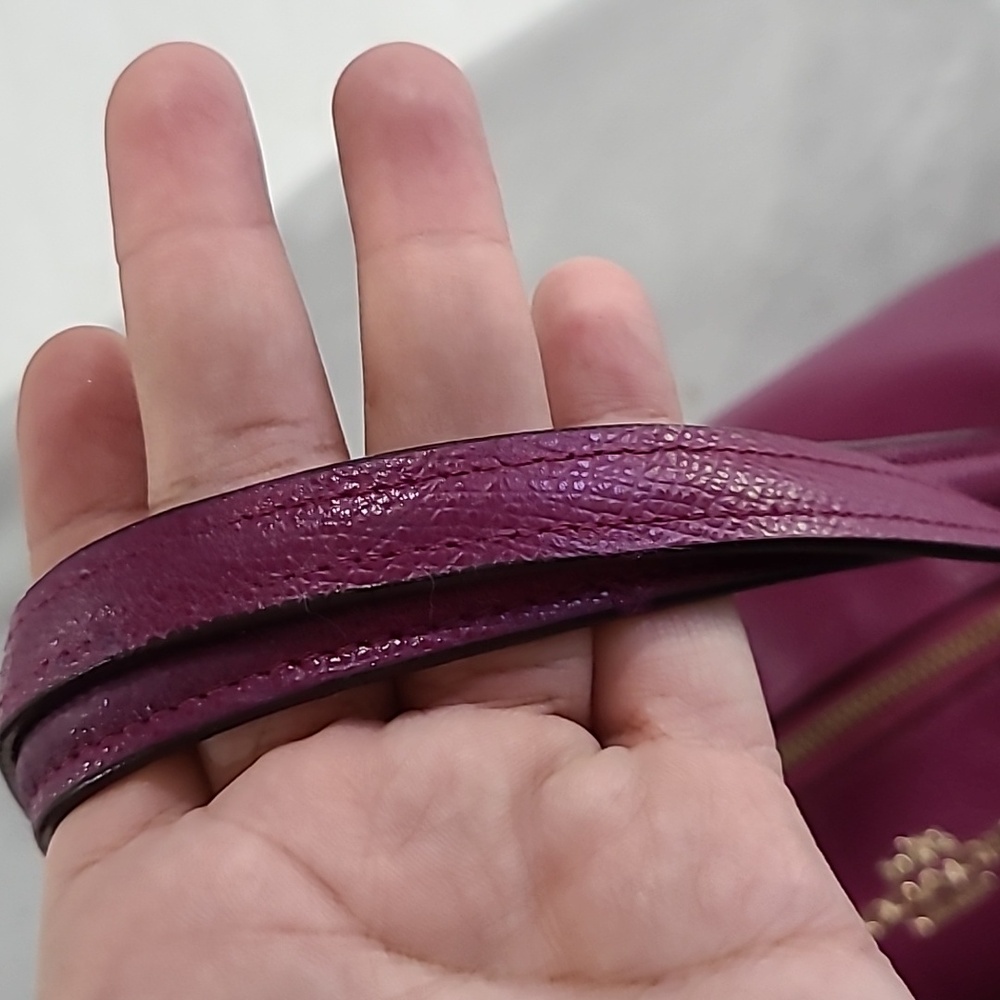 Coach pebbled leather purse color Deep Berry - Picture 8 of 8